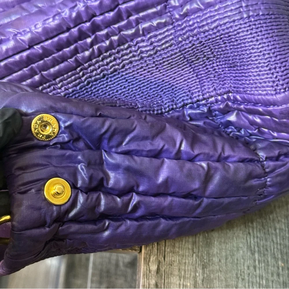 Prada Purple Nylon Leather Two-Way Bag - Picture 10 of 16